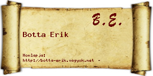 Botta Erik névjegykártya